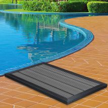 SWANEW Élément de sol pour douche Elément de sol WPC SPA Anthracite Douche extérieure Antidérapant Plaque de sol Douche de jardin