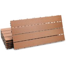 Swanew - Losas De Terraza Losetas De Madera Con Clip 30 Piezas Losetas De Revestimiento 60x30 Para Terraza De Jardín, Marrón