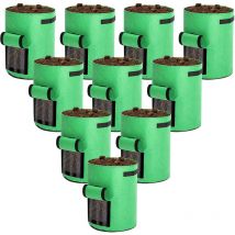 Swanew - Lot de 10 Sac de plantation accessoires pour plantes sac à plantes sac à plantes panier à plantes non tissé noir 26,5 l (7 gallons)