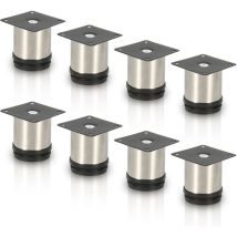 Lot de 4 Pieds de meubles Pieds Réglables Inox 120 mm De Hauteur - Swanew