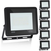 Lot de 5 Projecteur led 50W spot extérieur spot IP66 blanc chaud spot extérieur aluminium - Swanew