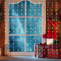 Swanew - Luz led para Cortina 8 modos de iluminación usb Cortina Fiesta Jardín Navidad Decoración IP44 3x6m Multicolor