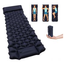 Swanew - Matelas pneumatique matelas de camping ultraléger avec pompe à pied tapis de camping plage camping randonnée bleu foncé