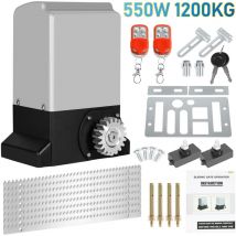 Ouvre-portail coulissant 550W, 1200kg, kit materiel deoperateur de portail pour securite avec 2 clés et télécommande, electrique portail coulissant