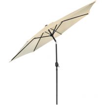 Parasol de Jardin 270 cm, UV30+, Parasol d'Extérieur, Parasol de Terrasse, Manivelle, Beige, Parasol de plage