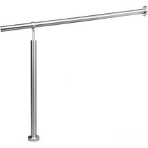 SWANEW Pasamanos de acero inoxidable para escaleras exteriores/interiores Ángulo ajustable para montaje en pared 120cm