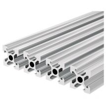 SWANEW Perfil de aluminio 20x20mm 1000mm perfil de aluminio tipo I sistema de montaje de perfil de aluminio perfil plateado 16 piezas (16x1000mm)