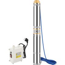 Pompa per pozzi profondi 750W 4000L/h Cavo in acciaio inossidabile da 20 m - Swanew