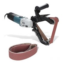 Ponceuse à bande 760mm 1300W Meulage Polissage Égrener Bande abrasive 3 Tailles de grain 80/100/120