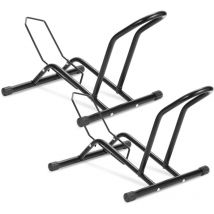 Rastrelliera per 2 biciclette, portabici da pavimento, nero - Swanew