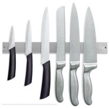 Swanew - Porte-couteau magnétique aimanté Barre aimantée acier inoxydable couteaux & ustensiles cuisine, bar, couverts, couteau 40cm 2x