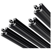 Profilé aluminium 20x20mm 1000mm profilé en aluminium type i système de montage de profilé en aluminium profilé noir 16 pièces (16x1000mm) - Swanew