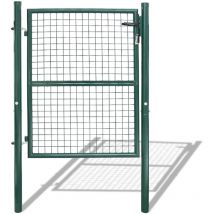 Puerta de jardín de acero galvanizado, valla con cerradura y 3 llaves Puerta de jardín 150100CM Verde - Swanew