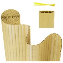Pvc canisse para jardín balcón terraza Balcón cortavientos valla Balcón persianas Bambú 120 x 500cm - Swanew