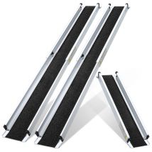 Swanew - Rampe Fauteuil Roulant Rampe d'accès pliable Rampe télescopique en aluminium, surface antidérapante, sac inclus 183cm