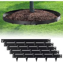 Rasenkante mit Spitzen Metall 100 x 18 cm 25m Beeteinfassung Mähkante Verzinkt Wegbegrenzung Beetumrandung Palisade Schwarz - Swanew