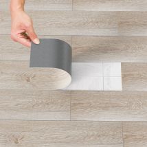Revêtement de Sol Adhésif pvc Vinyle 7 Pièces 0,975 m² Chêne Naturel Clair Mat - Swanew