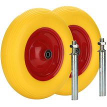 Swanew - Rueda para carretilla con eje Rueda neumática con eje Rueda de repuesto Neumáticos 4,80/4,00-8 390 mm 2X