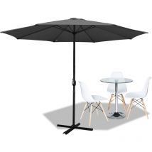 Swanew - Sonnenschirm Balkon Strandschirm, Ampelschirm, Gartenschirm, Marktschirm, Terrassenschirm mit Schutzhülle Sonnenschutz UV30+, 3.5m Grau