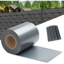 Strisce privacy, pvc, strisce paravento, tappeto a doppia asta 50m grigio - Swanew