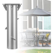 Support de parasol pour ancrage au sol - Métal - Douille de sol - 16x16cm - Ancre de Support - gris - Swanew