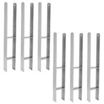Swanew - Support de poteau Poteaux de Clôture H-ancre pour Jardin Pergolas 81MM 6x