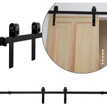 Système porte coulissante Système de porte coulissante Poulie Ferrure de porte coulissante Poignée de porte coulissante—Stripes—200cm - Swanew