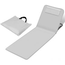 SWANEW Tappetino da spiaggia con tracolla con poggiatesta poggiatesta schienale regolabile in poliestere 600D Grigio chiaro 1 pezzo 145cm x 47cm