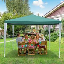 Tente Pavillon Tente de réception Construction en acier Résistant à la corrosion 3x3m Vert - Swanew