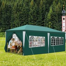 Tonnelle Pavillon Étanche Terrasse – Pavillon de terrasse avec fixation, tente de jardin parfaite pour les fêtes 3x6m Vert - Swanew