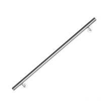 Edelstahl Handlauf Geländer matt, runde Treppe, innen und außen, ø 42 mm, Treppengeländer mit Bügel, silber 140 cm - Swanew