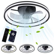 Ventilatore a soffitto led con illuminazione e telecomando - Ventilatore dimmerabile 48CM - Swanew