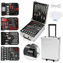 Swanew - Werkzeugkoffer Alu Toolbox-Sets Werkzeugbox Werkzeugkasten 1031 tlg. Rollkoffer