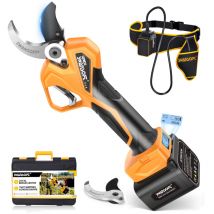 40 mm Akku Astschere mit Anti-Schnitt und verstellbarer Backenöffnung, 21V 2x4Ah, 1050W professionelle elektrische gartenschere für Obst- und