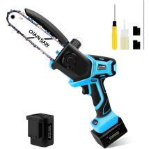 Swansoft 6 Pouces Tronconneuse A Batterie, Tronconneuse Electrique Sans Fil À Une Main Avec Batterie Au Lithium 16.8v 2x4ah Pour La Coupe Du Bois, Du 
