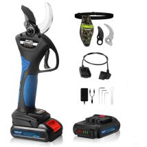 Elektrische Gartenschere 40mm, 21V 2 x 2Ah Lithium-Batterie, 1050W professionelle Akku-Astschere für Garten und Obstgarten SW-8605 - Swansoft