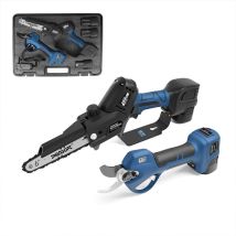 Swansoft Kit D'Élagage, Sécateur Sans Fil Pru28 + Tronçonneuse À Batterie 6' + 3 Batteries, Kit 2 En 1, Idéal Pour L'Élagage Et Le Jardinage À Faire 