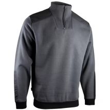 LMA - Zweifarbiges Sweatshirt mit Trucker-Kragen Grau/Schwarz - 8092-XL
