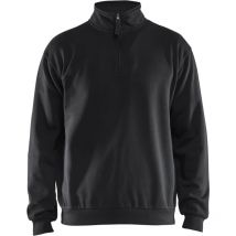 Sweat de travail col zippé 3587 - Noir s