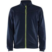 Sweat de travail zippé 3362 - Marine foncé/Jaune fluo xxxl