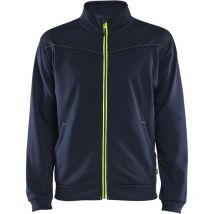 Sweat de travail zippé 3362 - Marine foncé/Jaune fluo XL