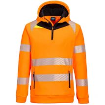 Sweat DX4 Hi-Vis 1/4 Zip Hoodie Orange/Noir s