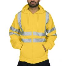 Sweat et capucin sécurité zippé, veste de travail réfléchissante, veste thermique en polaire chaude-jaune-XXL Rapanda