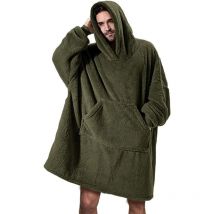 Sweat Plaid a Capuche Adulte Plaid Polaire avec Manche Femme Homme Couverture à Capuche avec Manche Poches Portables, Plaid Pull Couverture Canape tv
