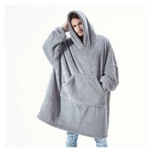 Tigrezy-Sweat Plaid a Capuche Adulte Plaid Polaire avec Manche Femme Homme Couverture à Capuche avec Manche Poches Portables, Plaid Pull Couverture