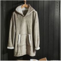 Sweat plaid polaire Today Manches longues et poche - 70 x 87 cm - Beige
