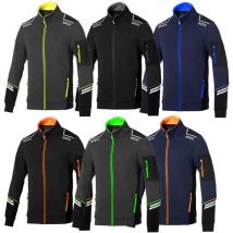 Sweat-shirt technique entie'rement zippe' Sparco Alabama en coton noir/gris fonce' Taille. Manches xl renforce'es avec inserts anti-abrasion et