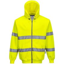 Sweat zip HiVis à capuche couleur : Jaune taille xs Portwest
