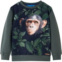 Sweatshirt pour enfants kaki foncé 140 Vidaxl 425192