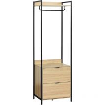 Sweeek - Ankleidemodul Mit 1 Kleiderschrank, 2 Schubladen Und 1 Regal